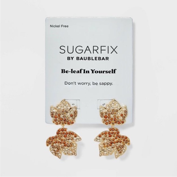 SUGARFIX by BaubleBar “Be-leaf In Yourself” Earrings - Picture 3 of 6